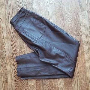 (8) Together High Rise Straight Leg 100% Leather Shell Pants Retro 80s Style Y2K